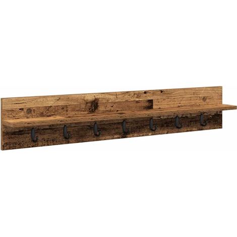 Wall-Mounted Coat Rack Wall-Mounted Old Wood 100 x 10.5 x 18 cm vidaXL