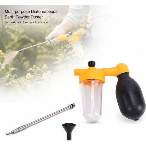 Poudreuse à Terre de Diatomée - Réglable 19-48cm - Acier Inox. Applicateur Poudre Jardin Intérieur Extérieur, Pulvérisateur Anti-Nuisibles Transparent Robuste (1/4)