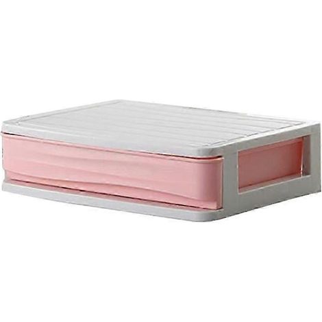 Organisateur de maquillage en plastique, tiroirs de rangement pour cosmétiques, présentoir à bijoux, boîte de rangement à poser sur le comptoir de la salle de bain, 5 tailles disponibles-1 Tier Pink (1/5)