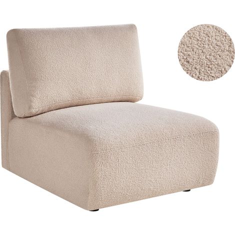 Chair Module Beige Boucle 1 Seat Armchair Modern Style Living Room MESNALI (1/5)