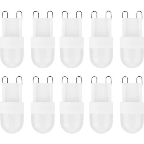 Packung mit 10 G9 1,5W zweipoligen LED-Lampen für Zuhause, Schlafzimmer, Büro, Kronleuchter, Deckenleuchten und Wandleuchten (220V).