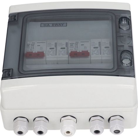 DC500V Solarmodul-Trennschalter, 2 Eingänge, 2 Ausgänge, Überspannungsschutz, Solarmodul-Kombinationsbox, IP65 wasserdicht, 32A, 20-40 kA (1/5)