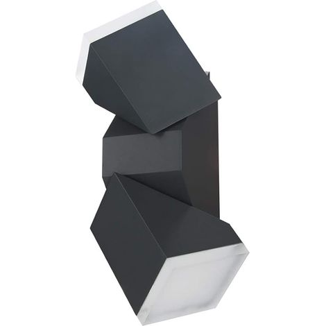 Applique Murale LED Exterieur, 2x Spots Réglable Gris Anthracite 700LM 3000K Aluminium Eclairage Exterieur, IP54 Étanche Luminaire Lumiere Lampe Exterieur pour Jardin, Balcon, Terrasse, Garage (1/5)