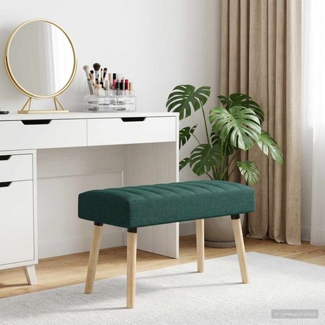 Panchina trapuntata a canale Verde Scuro 80 x 40 x 46 cm vidaXL