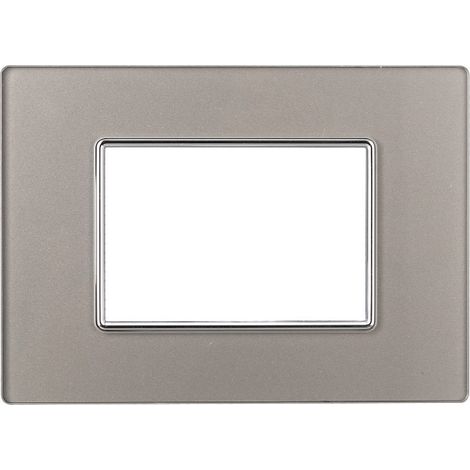 ETTROIT AN84306 3P Glasplatte Moon Series, Farbe Silber, kompatibel mit Bticino Axolute