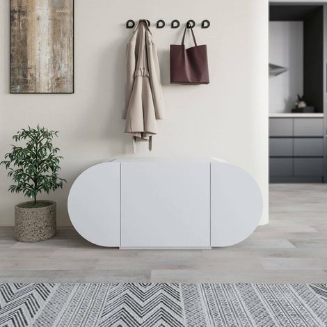Scarpiera Sequoia, Mobile Portascarpe 10 Paia, 2 Ripiani, 2 Ante, 110x40x50h cm Bianco (1/5)