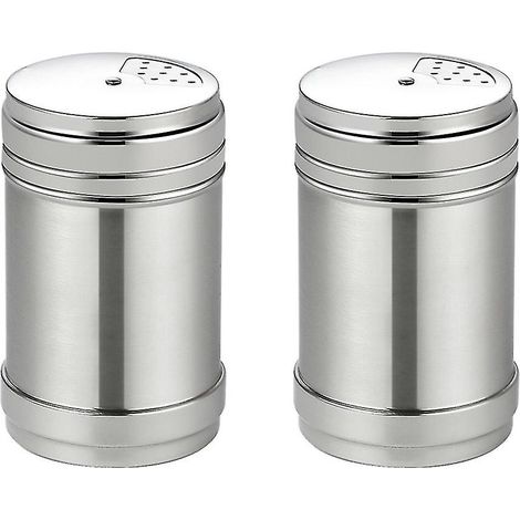 Lot de 2 pots à épices de cuisine en acier inoxydable, petits pots saupoudreurs vides (1/5)