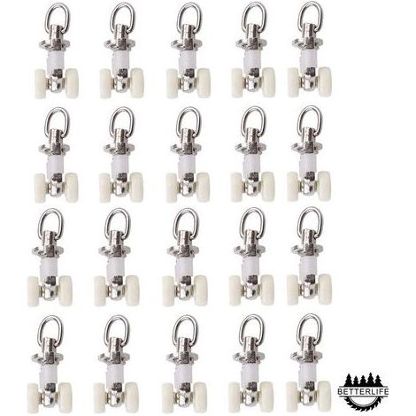 20 Pièces Rouleaux de Rail Planeur de Voie de Rideau Plastique Twin à roulettes en Alliage d'aluminium (1/5)
