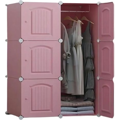 TrAdE Shop Traesio - Armadio Modulare Componibile A Cubi Guardaroba Con Appendiabiti Ripiani Organizer Camera - (1/5)