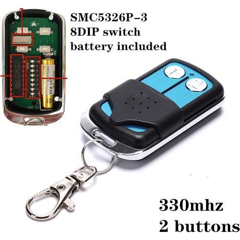 Télécommande et récepteur pour porte de garage, accessoire de commande automatique,SMC5326-330-4按钮 (1/5)