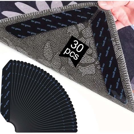 30 unidades de agarres triangulares antideslizantes, reutilizables, para suelos de parquet, alfombras y moquetas.