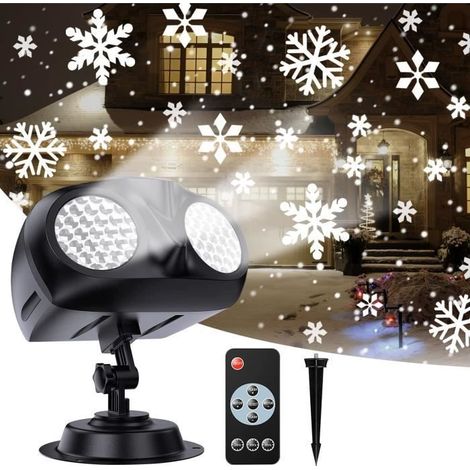 1 projecteur flocon de neige, étanche IP65, avec télécommande, effets neige animés, idéal décoration extérieure Noël (1/4)