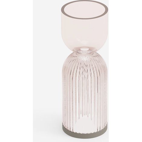 Lampada da tavolo LED ricaricabile design in policarbonato Alba B - Rosa (1/3)