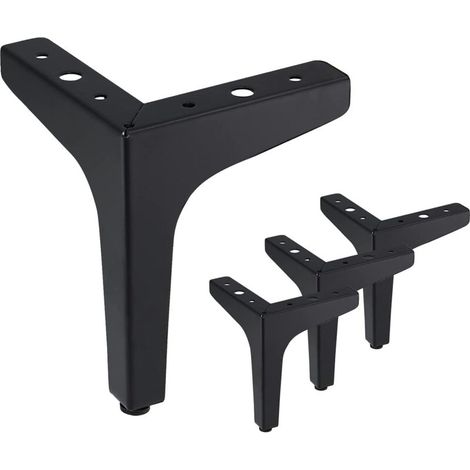 Piedini per mobili moderni, piedini di ricambio per mobili, altezza 13 cm, set da 4 (neri) (1/5)