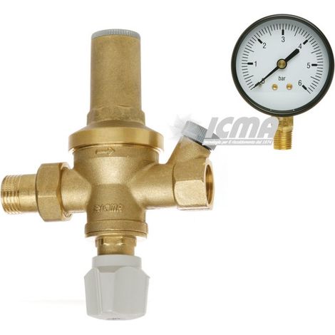 Gruppo di riempimento 1/2" con rubinetto filtro e manometro ICMA