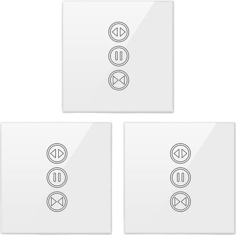 Interrupteur WiFi rideau volet roulant – Lot de 3 – Compatible Google Home, Alexa – Connecté (Blanc) (1/2)