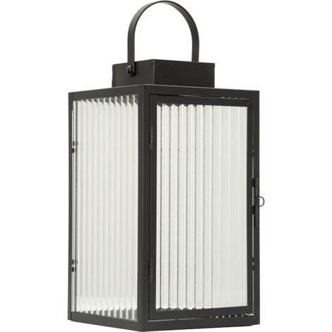 Lanterna decorativa in metallo nero, 15,5x15,5x28,5 cm – Simply (1/5)