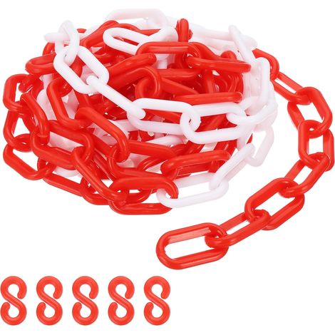 3Mètre Chaîne Plastique pour Contrôle des Sécurité 6mm Rouge Blanc (1/5)