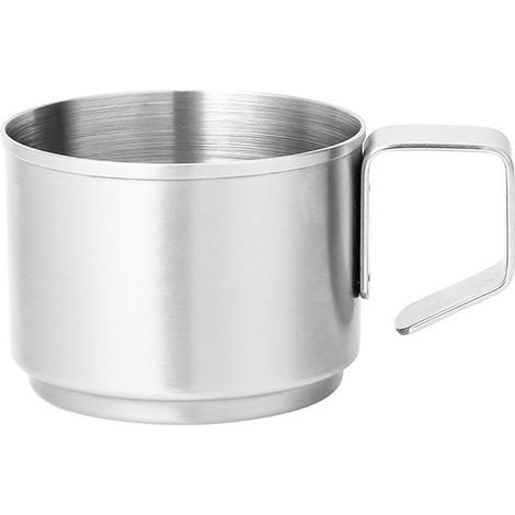 Misurino da caffè in acciaio inox con manico, 100 ml, adatto per uso domestico. (1/4)