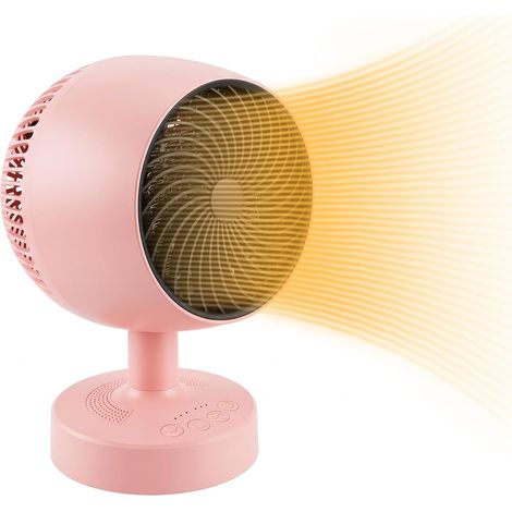 Radiateur Soufflant PTC 900W avec Oscillation 160°,Rose céramique Silencieux Anti-basculement, Protection Surchauffe, Mini Chauffage Bureau (1/5)