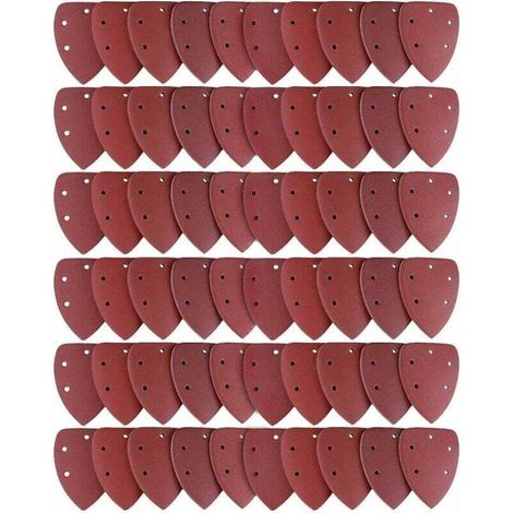 Lot de 60 Feuilles Abrasives, Papier de Ponçage 40/60/80/100/120/180/240/320/400/800 Idéal pour Ponceuse Multifonction