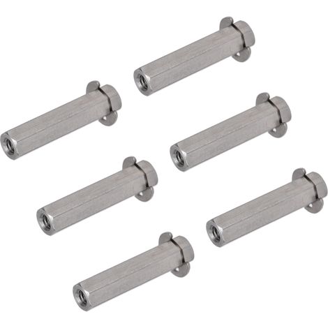 10 Tiges Hexagonales Inox 8mm avec Rondelles pour Robots TETRIX - Pièces Mécaniques Robotiques