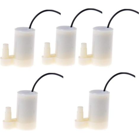 Lot de 5 Mini Pompes à Eau Submersibles DC3-6V Sans Balais Silencieuses pour Aquarium Fontaine (1/5)
