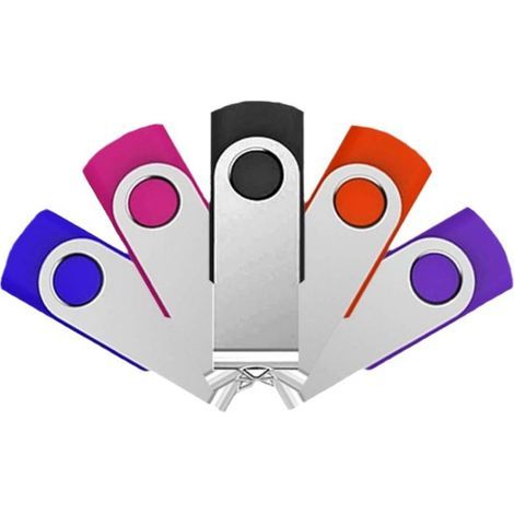 Cle USB - 32 Go - USB 2.0 - Pivotante - Pour Stockage Et Transfert De Donnees - Lot De 5 (1/5)