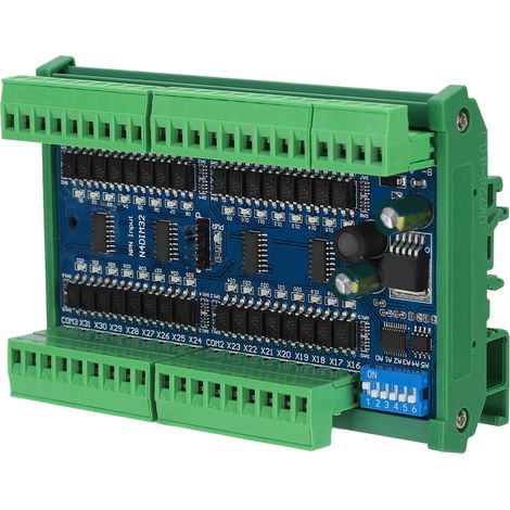 Contrôleur d'entrée RS485 à 32 canaux, automate programmable isolé monté sur rail, type NPN, avec boîtier, carte d'acquisition de signaux de bas niveau. (1/5)