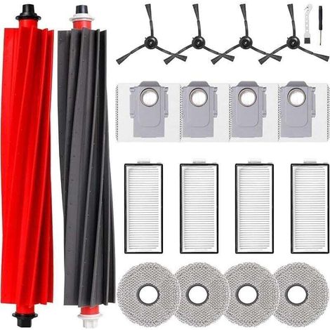 Kit accessoires pour aspirateur robot Roborock Qrevo Master/Qrevo Slim, XU, 2 brosse principale, 4 filtres HEPA, 4 Chiffons, 4 sacs à - KZQ (1/4)