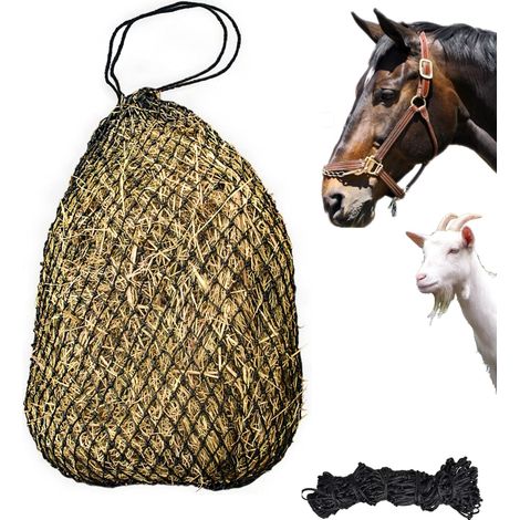 40" Filet à Foin pour Chevaux 5x5 cm Filet à d'alimentation à Mailles Fines pour Cheveux Sac à Foin avec Mailles pour Poneys Chevaux Chèvres Mouton (1/5)