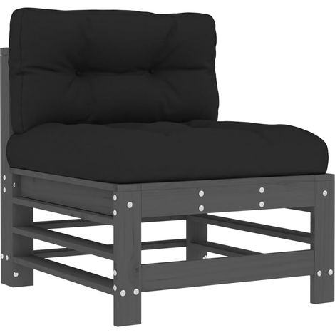 Canapé central,Canapé d'extérieur,Sofa de jardin avec coussins gris bois de pin massif CFW256474 (1/5)