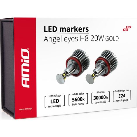 Anelli di posizione a LED per BMW E92 X5 X6 X1 H8 20W GOLD AMIO-01543 (1/2)