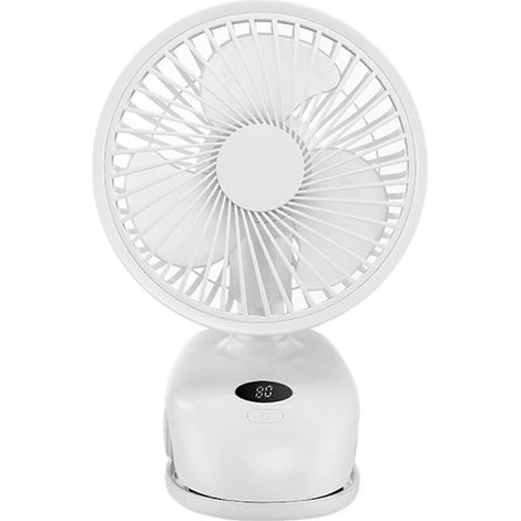 Ventilateur à pince 4 vitesses, petit ventilateur avec flux d'air puissant, ventilateur de bureau à pince 3600 mAh USB (1/4)