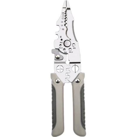 Multifunctional Stainless Steel Wire Stripper Crimping Pliers Wire Cutter Wire Winder Splitting Pliers Electrician's Tool for Cutting, Stripping, Shearing, and Removal (1/5)