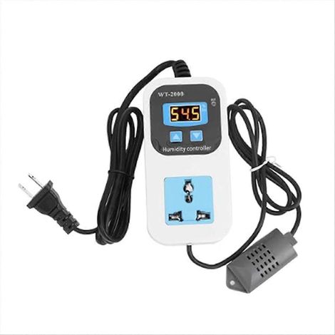 WTT2000 1100220V digitaler Feuchtigkeitsregler, erweiterter Messbereich von 0 bis 99% RH, vorverdrahteter Thermostat mit Entfeuchtungsschalter und Stecker. (1/5)
