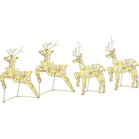 Rennes LED avec 80 LED 4 pcs Doré PET