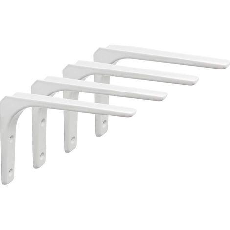 Equerre Etagere Murale Charge Lourde, Fixation Flottante Support pour Salon Chambre Cuisine, Support Etagère Murale en Métal, 200 x 200 mm 4 Pcs (1/5)