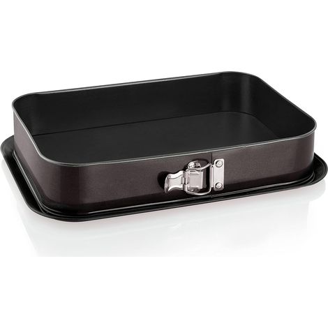 1 Moule à charnière rectangulaire, antiadhésif, bord haut 7cm, acier carbone, pour gâteau brownie four