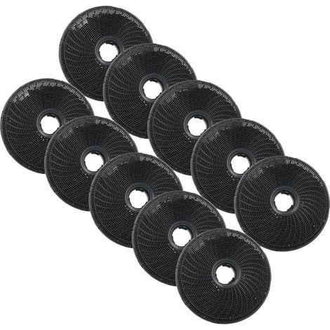 vhbw 10x Filtro a carboni attivi compatibile con Lenoxx QUARZ 80 CM, QUARZ 60 CM cappe aspiranti
