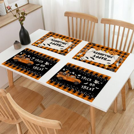 Lot de 4 sous-verres à carreaux Buffalo pour Halloween 32 x 42 cm (1/5)