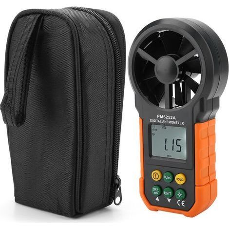 Anémomètre numérique portable PM6252A – Mesure débit d'air et vitesse du vent – Écran LCD rétroéclairé – Alimentation 9V (1/5)
