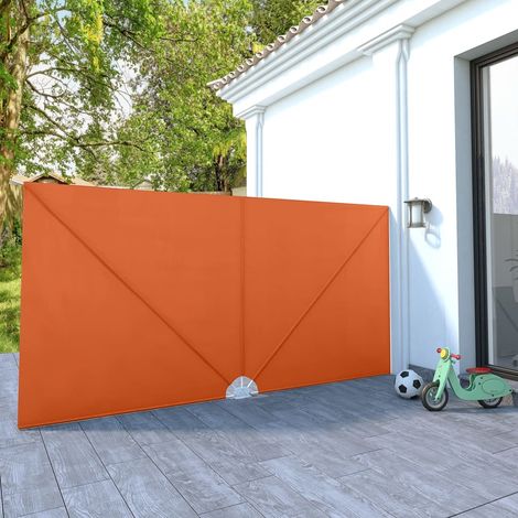 Faltbarer Terrassen-Seitenfächer Terracotta-Rot 400×200 cm