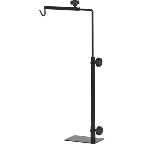 Adjustable Height Length Reptile Lamp StHolder with Hook Hanging, Base - Black (1/5)