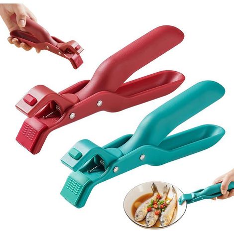 Pince à bol multifonction anti-brûlure — Lot de 2 pièces : Grips antidérapants polyvalents en silicone pour bols et assiettes chauds (1/5)
