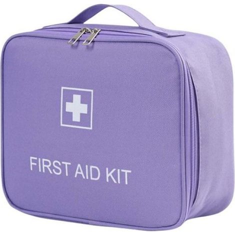 Sac De Premiers Secours - 25 x 18 x 10 cm - Pour Étudiants Et Activités En Plein Air - Violet Clair - 1 Pièce (1/4)