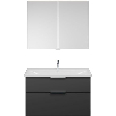 burgbad Eqio Set, compuesto por armario con espejo, lavabo de