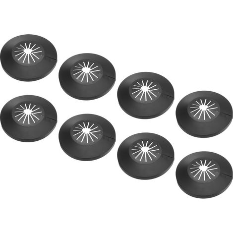 Cache Tuyau Radiateur pour Tuyaux d'Eau 0.55"-1.14"/14-29mm, 8pcs Plaque d'Écussons en PP pour Tuyaux de Chauffage, Colliers de Pipe Garniture Robinet Tube Douche Mural, Noir (1/5)