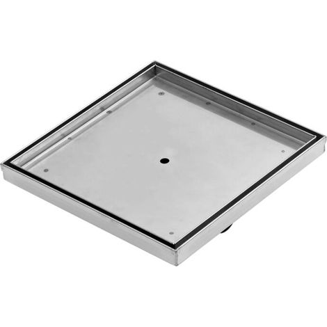 Milano 200mm Square Brushed Stainless Steel Tile Insert Shower Drain (1/5)