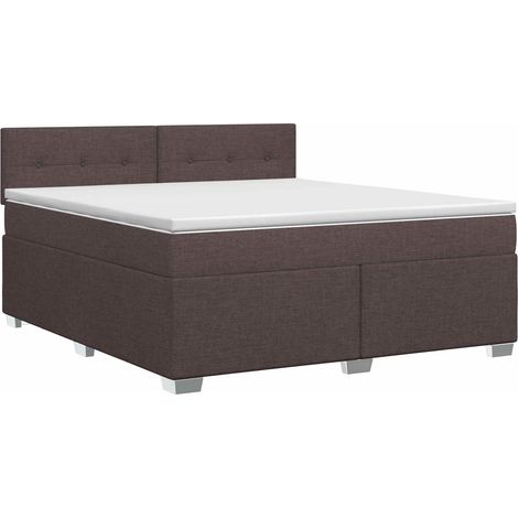 Maison Exclusive - Letto box spring con materasso Marrone Scuro 160 x 200 cm (1/5)